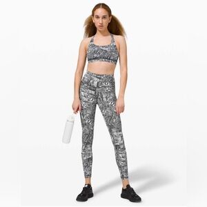 Lululemon Wunder Train High-Rise Tight 25" in Tear It Up Alpine White Black